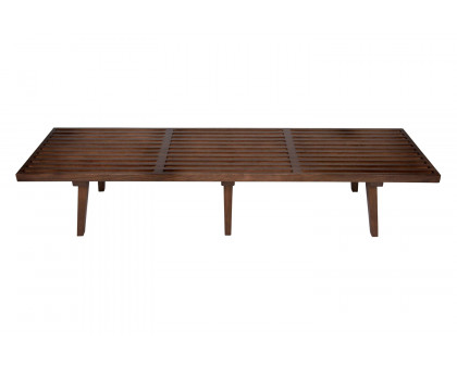 LeisureMod Mid-Century Inwood Platform Bench 6 Feet - Walnut