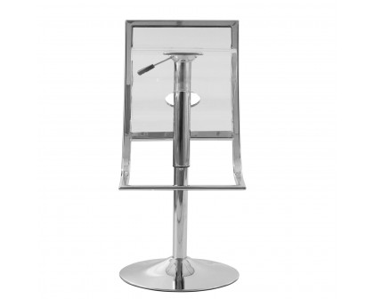 LeisureMod Napoli Transparent Acrylic Bar/Counter Stool - Clear