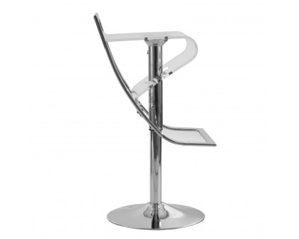 LeisureMod Napoli Transparent Acrylic Bar/Counter Stool - Clear