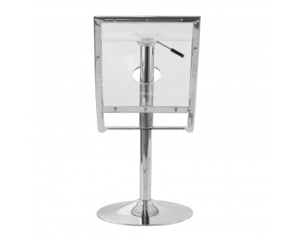 LeisureMod Napoli Transparent Acrylic Bar/Counter Stool - Clear