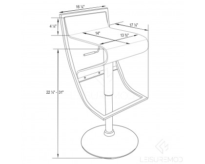 LeisureMod Napoli Transparent Acrylic Bar/Counter Stool - Clear