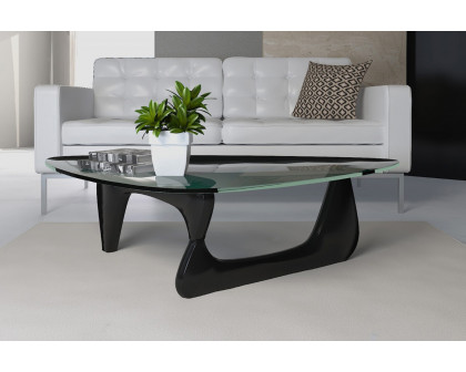 LeisureMod - Imperial Modern Glass Top Triangle Coffee Table