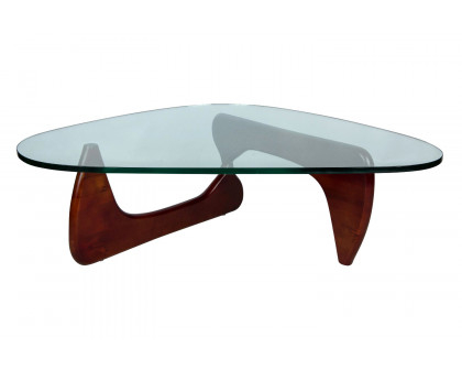 LeisureMod - Imperial Modern Glass Top Triangle Coffee Table