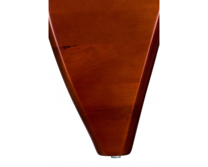 LeisureMod Imperial Modern Glass Top Triangle Coffee Table - Cherry