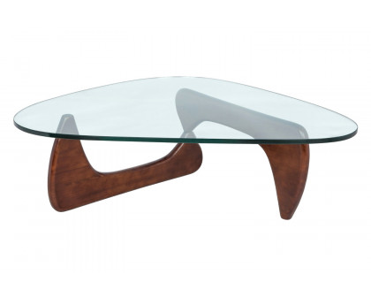 LeisureMod - Imperial Modern Glass Top Triangle Coffee Table