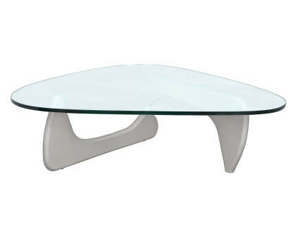 LeisureMod - Imperial Modern Glass Top Triangle Coffee Table