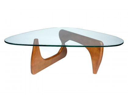 LeisureMod - Imperial Modern Glass Top Triangle Coffee Table