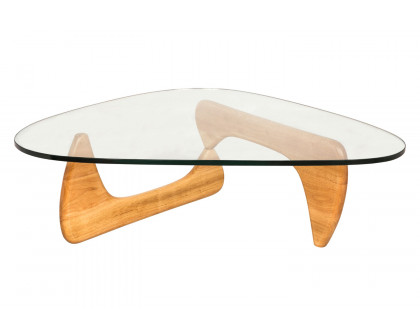 LeisureMod - Imperial Modern Glass Top Triangle Coffee Table