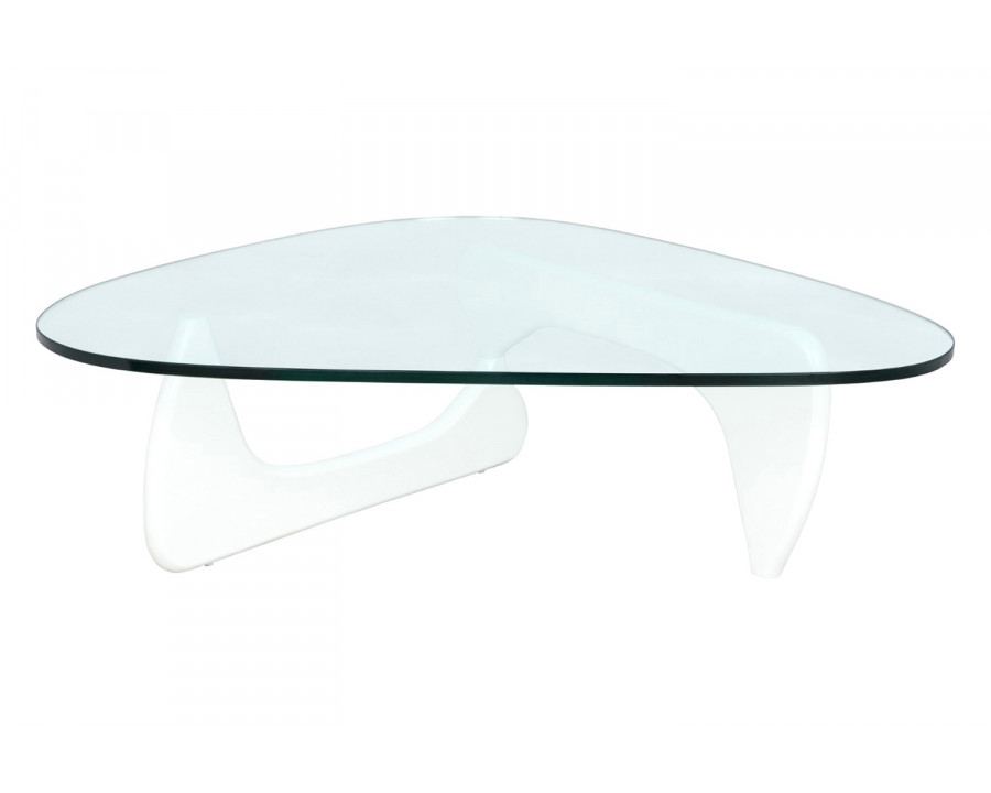 LeisureMod - Imperial Modern Glass Top Triangle Coffee Table