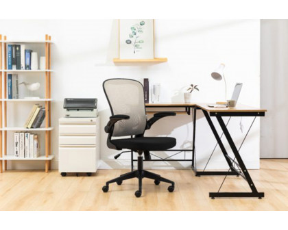 LeisureMod™ Newton Mesh Office Chair - Beige