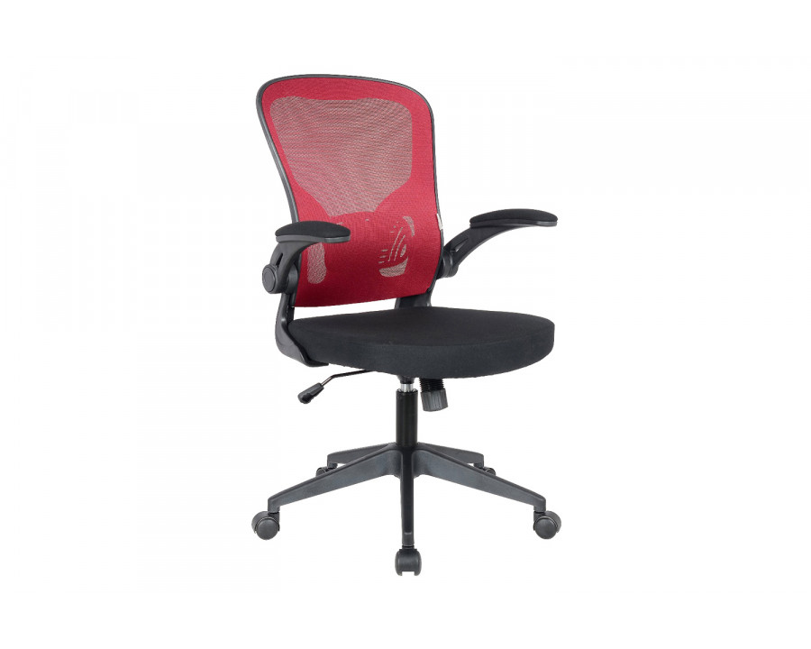 LeisureMod Newton Mesh Office Chair - Red