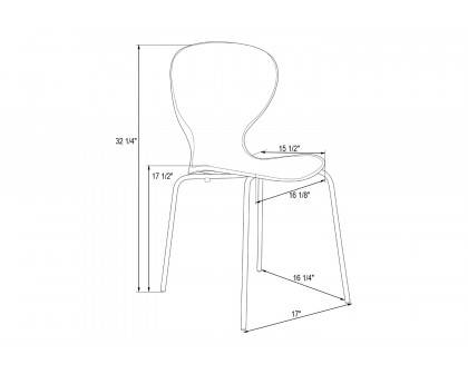 LeisureMod Oyster Modern Dining Side Chair - Clear