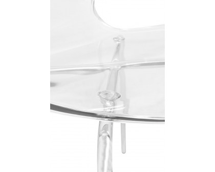 LeisureMod Oyster Modern Dining Side Chair - Clear