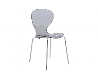 LeisureMod Oyster Modern Dining Side Chair - Black