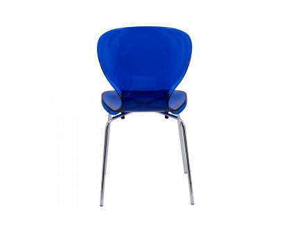 LeisureMod Oyster Modern Dining Side Chair - Blue