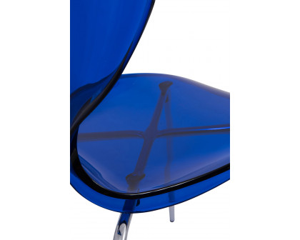 LeisureMod Oyster Modern Dining Side Chair - Blue