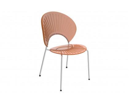 LeisureMod Opulent Modern Plastic Dining Chair in Chrome Metal Legs