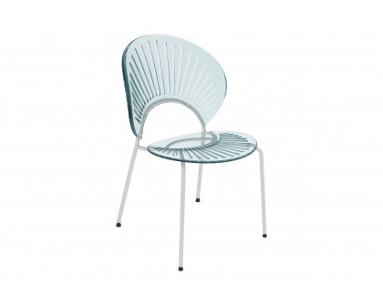 LeisureMod Opulent Modern Plastic Dining Chair in Chrome Metal Legs