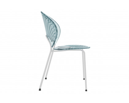 LeisureMod Opulent Modern Plastic Dining Chair in Chrome Metal Legs - Smoke