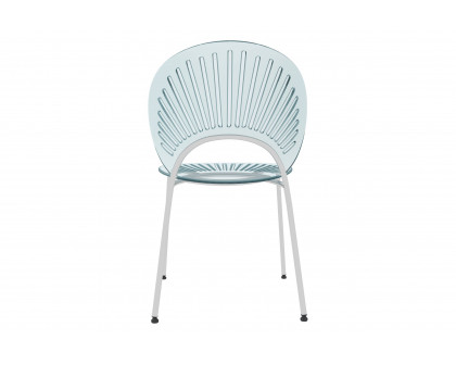 LeisureMod Opulent Modern Plastic Dining Chair in Chrome Metal Legs - Smoke