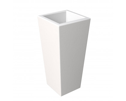 LeisureMod Orna 29" Tapered Square Fiberstone and MgO Clay Planter Pot