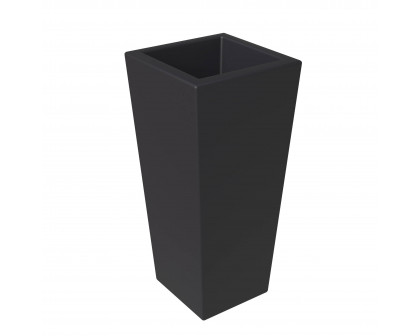 LeisureMod Orna 29" Tapered Square Fiberstone and MgO Clay Planter Pot