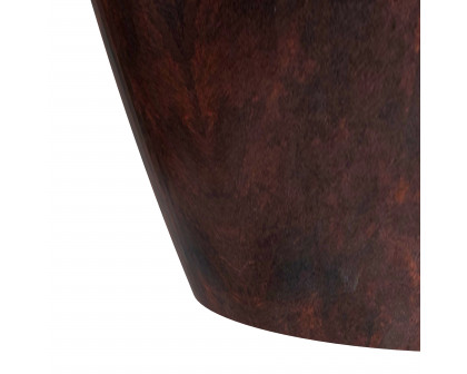 LeisureMod Petal Modern Tapered Round Planter in Fiberstone and Clay - Brown