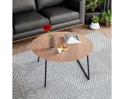 LeisureMod - Pemborke Mid Century Modern Round Coffee Table