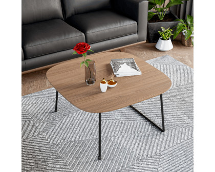 LeisureMod - Pemborke Mid Century Modern Square Coffee Table