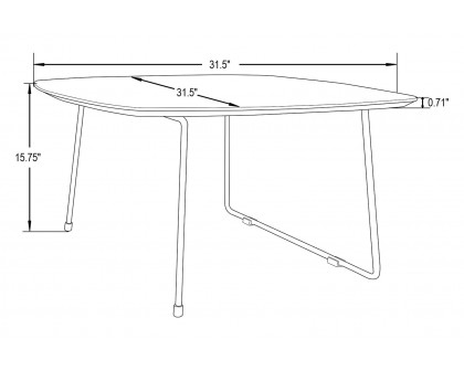 LeisureMod - Pemborke Mid Century Modern Square Coffee Table