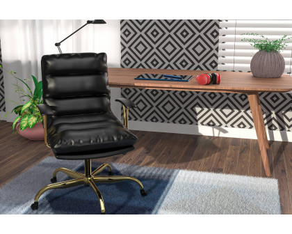 LeisureMod Regina Modern Leather Adjustable Conference Office Chair