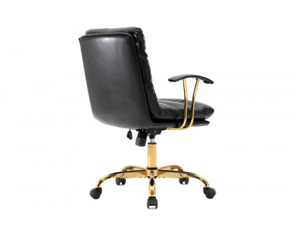 LeisureMod Regina Modern Leather Adjustable Conference Office Chair - Black