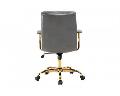 LeisureMod Regina Modern Leather Adjustable Conference Office Chair - Titanium/Gray