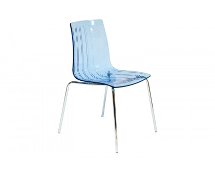 LeisureMod Ralph Modern Pinstripe Design Dining Chair