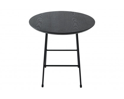 LeisureMod Rossmore Black Base Side Table - Black