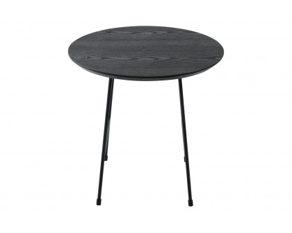 LeisureMod Rossmore Black Base Side Table - Black