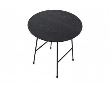 LeisureMod Rossmore Black Base Side Table - Black