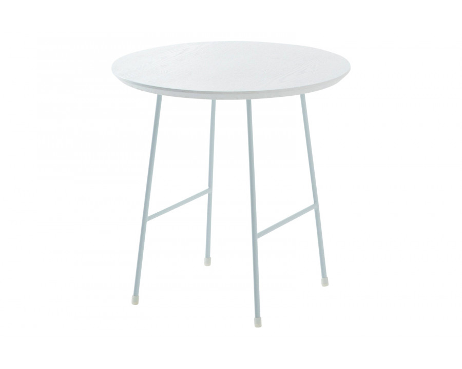 LeisureMod Rossmore White Base Side Table - White