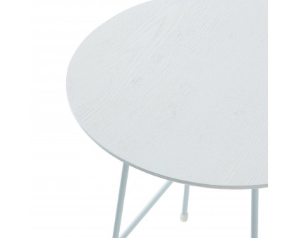 LeisureMod Rossmore White Base Side Table - White