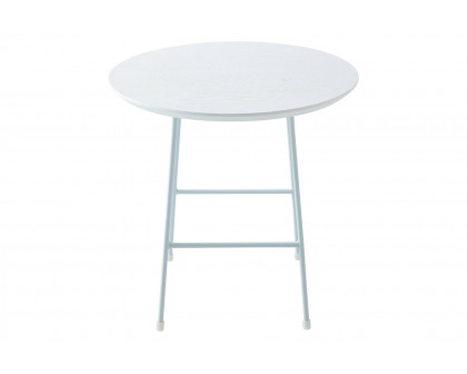 LeisureMod Rossmore White Base Side Table - White