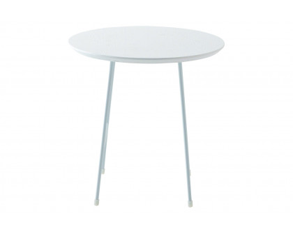 LeisureMod Rossmore White Base Side Table - White