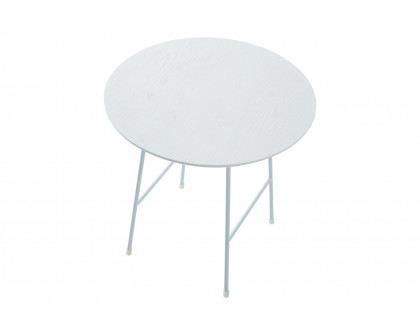 LeisureMod Rossmore White Base Side Table - White