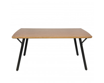 LeisureMod Ravenna Modern 63" Rectangular Wood Dining Table with Metal Y-Shaped Joint Legs - White Oak