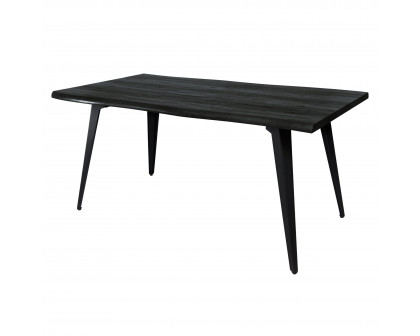 LeisureMod Ravenna Modern 63" Rectangular Wood Dining Table with Metal Legs