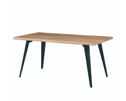 LeisureMod Ravenna Modern 63" Rectangular Wood Dining Table with Metal Legs