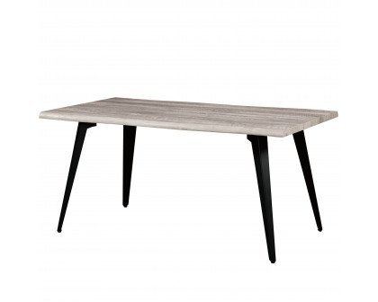 LeisureMod Ravenna Modern 63" Rectangular Wood Dining Table with Metal Legs