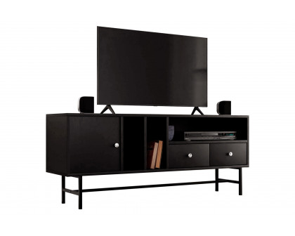 LeisureMod Rochester Modern Rectangular TV Stand with Enclosed Storage