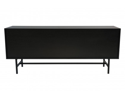 LeisureMod Rochester Modern Rectangular TV Stand with Enclosed Storage - Ebony