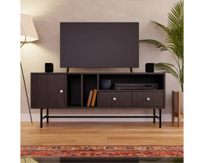 LeisureMod Rochester Modern Rectangular TV Stand with Enclosed Storage - Phantom Gray