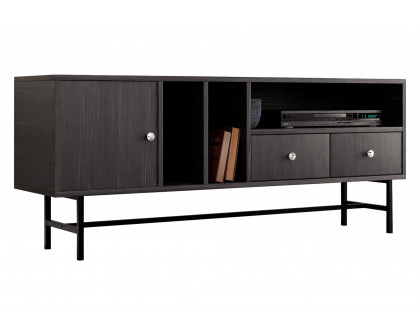 LeisureMod Rochester Modern Rectangular TV Stand with Enclosed Storage - Phantom Gray